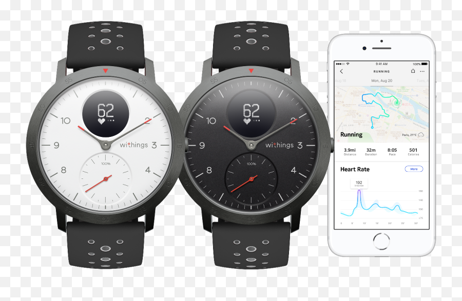 Withings Unveils 200 Steel Hr Sport Smartwatch Its First - Withings Steel Hr Sport Hybrid Png,Smartwatch Png