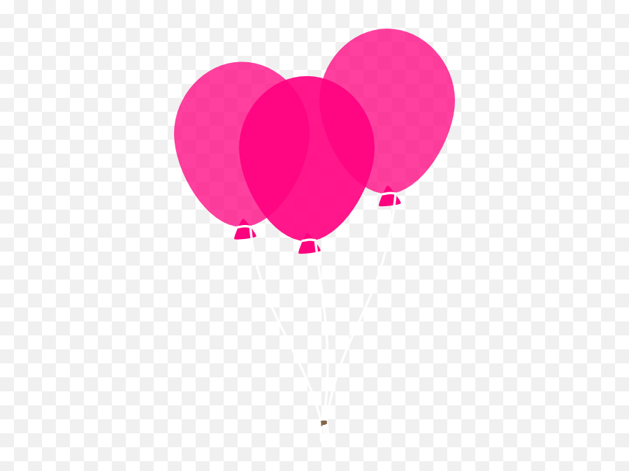 At Clker - 3 Pink Balloon Clipart Png,Pink Balloons Png
