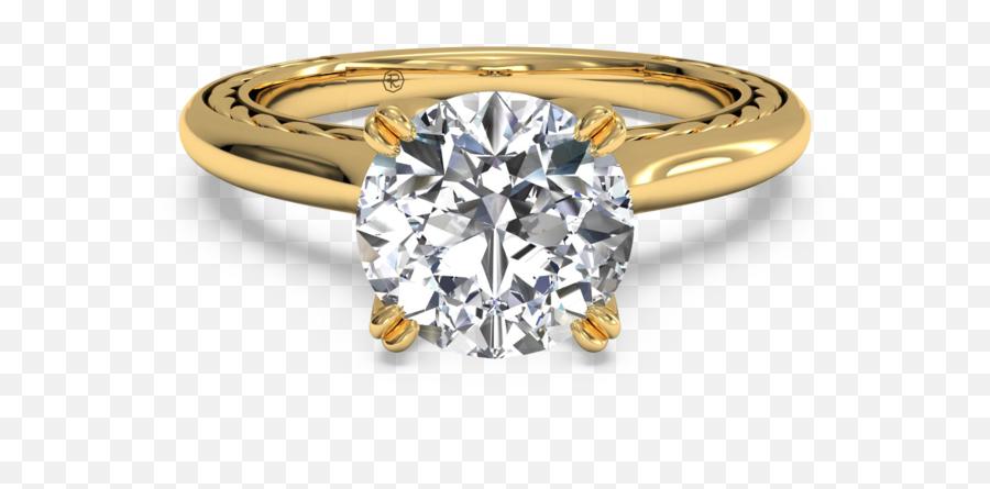 Gold Ring With Diamond Png - Gold Diamond Rings Png,Engagement Ring Png