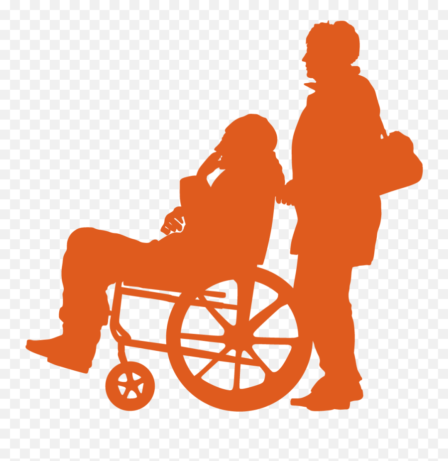 People Silhouette Elder Png - Silhouette Wheel Chair Free,Wheelchair Silhouette Png