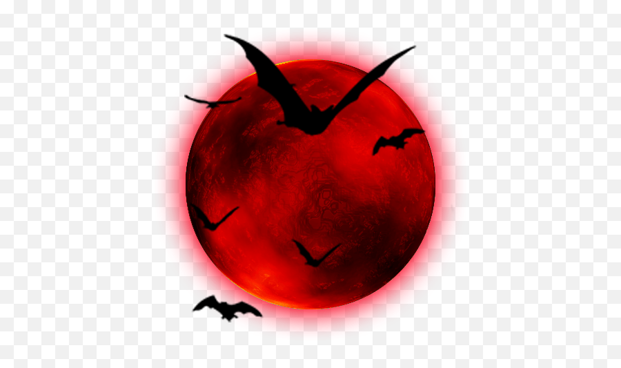 Red Moon Bats Halloween Sticker - Transparent Background Halloween Png,Halloween Moon Png