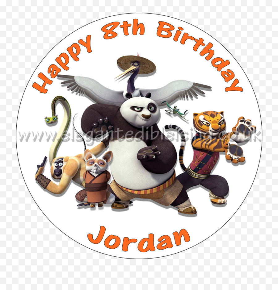 Kung Fu Panda 3 Personalised Edible Round Birthday Cake Topper - Kung Fu Panda Round Png,Kung Fu Panda Logo