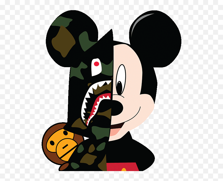 Animated Bape Wallpaper Gif - Mickey Mouse Bape Logo Png,Bape Shark Png