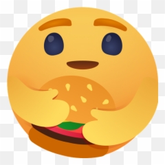 Facebook Care Emoji With Burger Logo - Icon Png