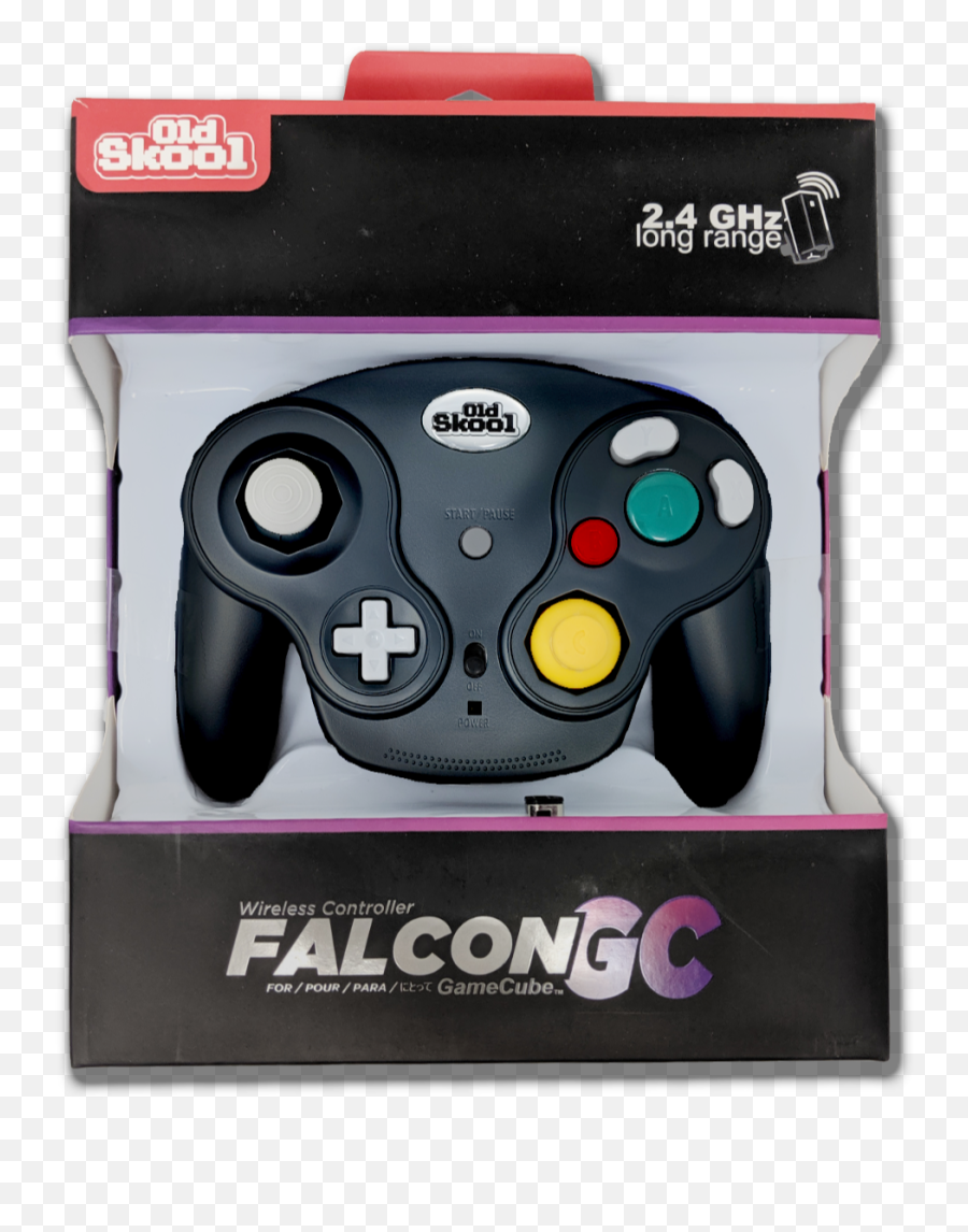 Old Skool Falcon Wireless Controller For Gamecube - Black Gamecube Controller Old Skool Wavebird Png,Gamecube Wii Icon