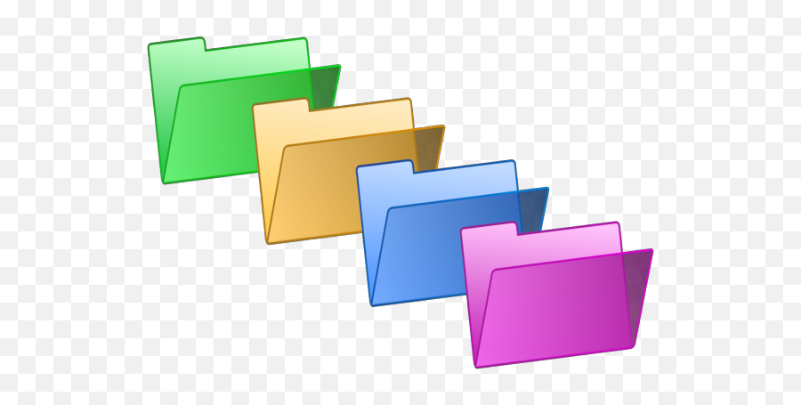 Green Yellow Blue Violet Folders Png Svg Clip Art For Web - Public Folder,Blue File Icon On Folders