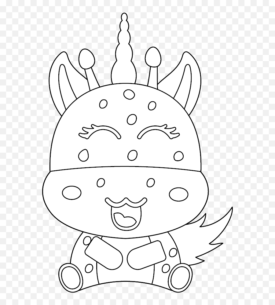 Cute Unicorn Giraffe Icon Coloring Page Graphic By - Fictional Character Png,Cute Unicorn Icon
