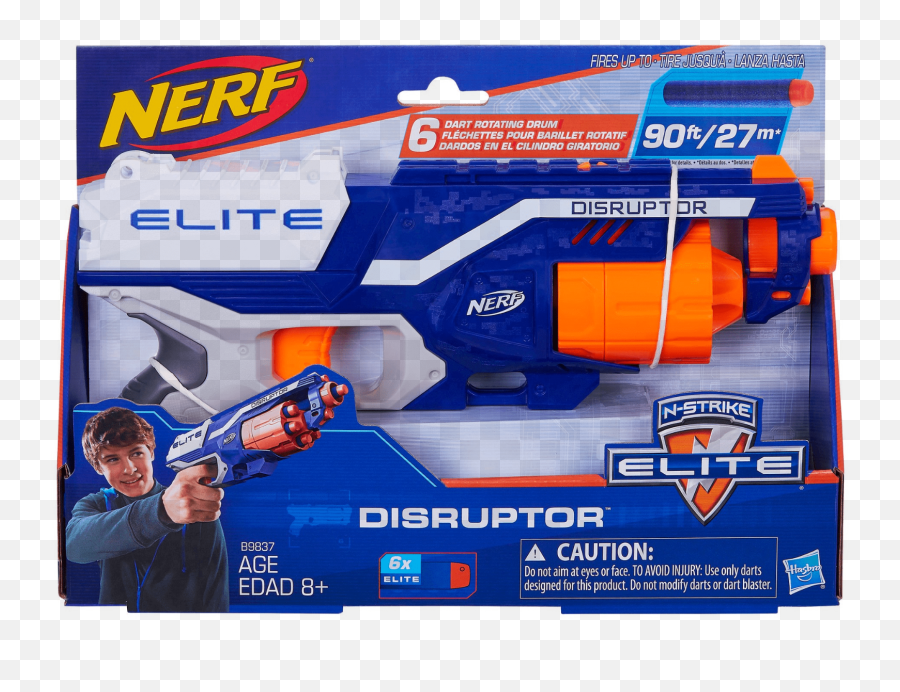 Nerf N - Strike Elite Disruptor Soft Darts Gun Toy 6 Dart Rotating Drum Png,Nerf Gun Png