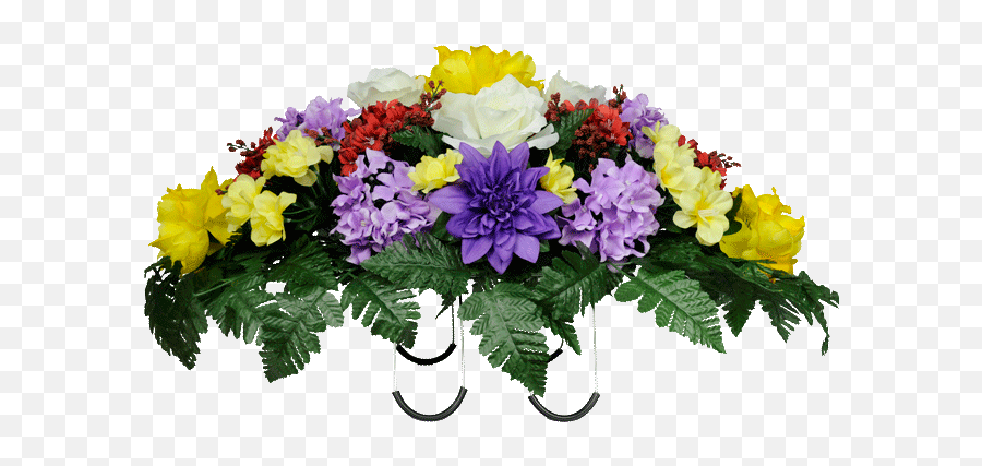 Yellow Peony Purple Dahlia Mix Funeral Arrangements - Flowers Grave Png,Funeral Flowers Png