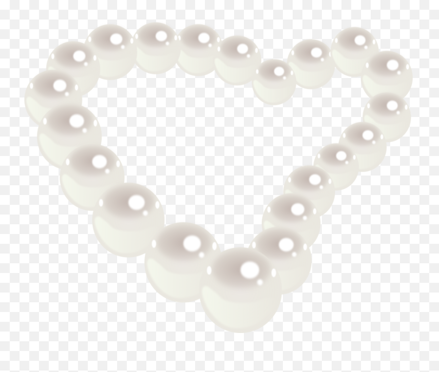 Pearl Necklace Heart Jewel - Free Vector Graphic On Pixabay Pearl Clip Art Png,Pearls Transparent Background