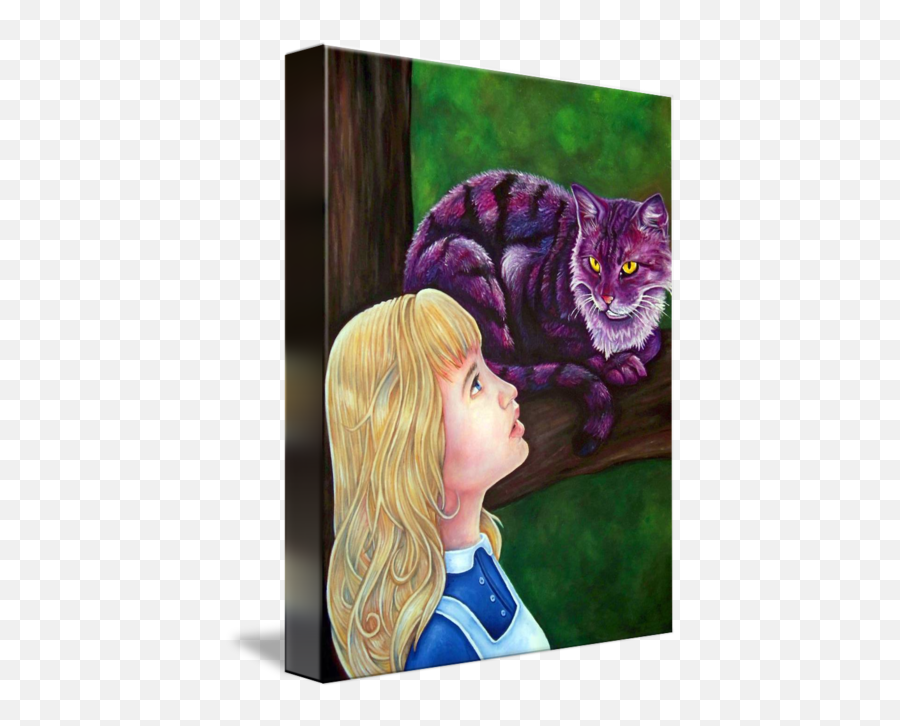 Alice And The Cheshire Cat By - Tabby Cat Png,Cheshire Cat Png