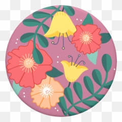 Floral Circle Png - Folk Floral Popsockets Water Lily