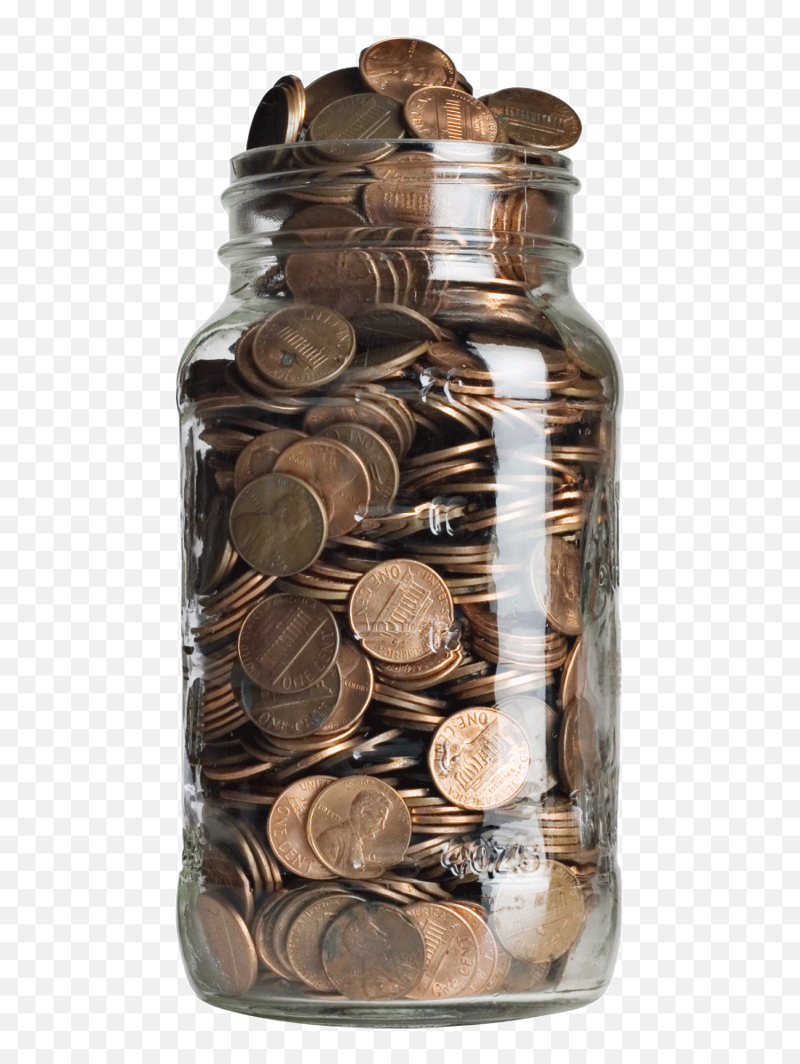 Download Penny Jar Png - Jar Of Coins Transparent Png Penny Jar,Jar Jar Binks Png