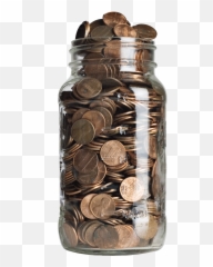 Download Penny Jar Png - Jar Of Coins Transparent Png Penny Jar,Jar Jar Binks Png