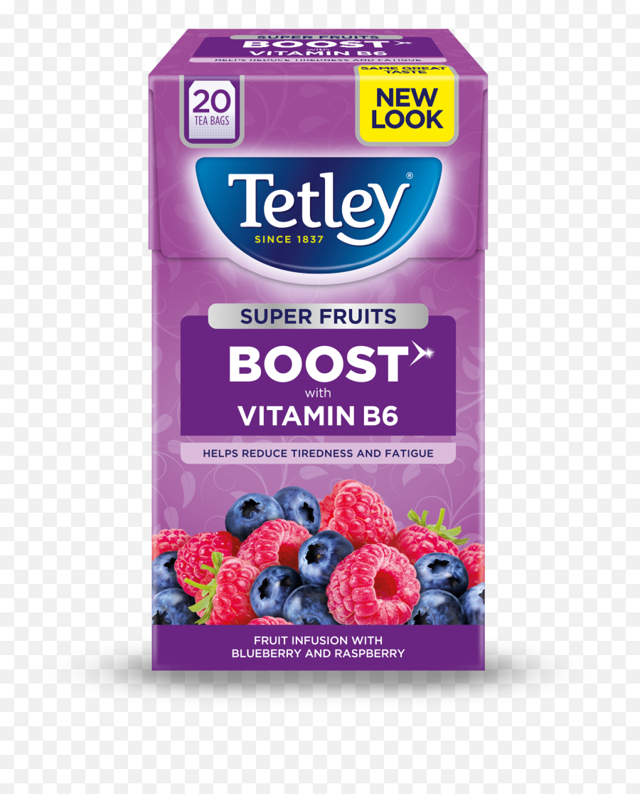 Tetley Super Fruits Boost Blueberry U0026 Raspberry Uk - Tetley Fruit Tea Boost Png,Raspberry Png