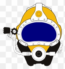 Download Underwater Helmet Yellow Professional Headgear - Diving Svg png