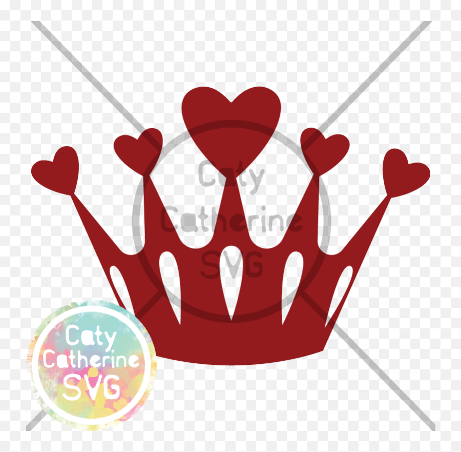 Heart Crown Princess Svg Cut File - Crown With Hearts Svg Png,Heart Crown Png