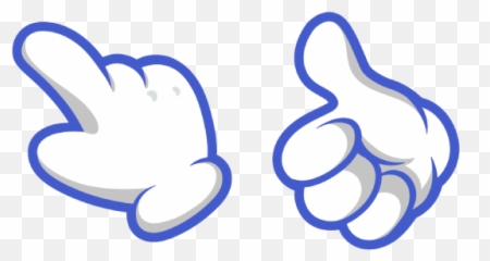 White Cartoon Hand Cursor U2013 Custom Browser Extension - Language png