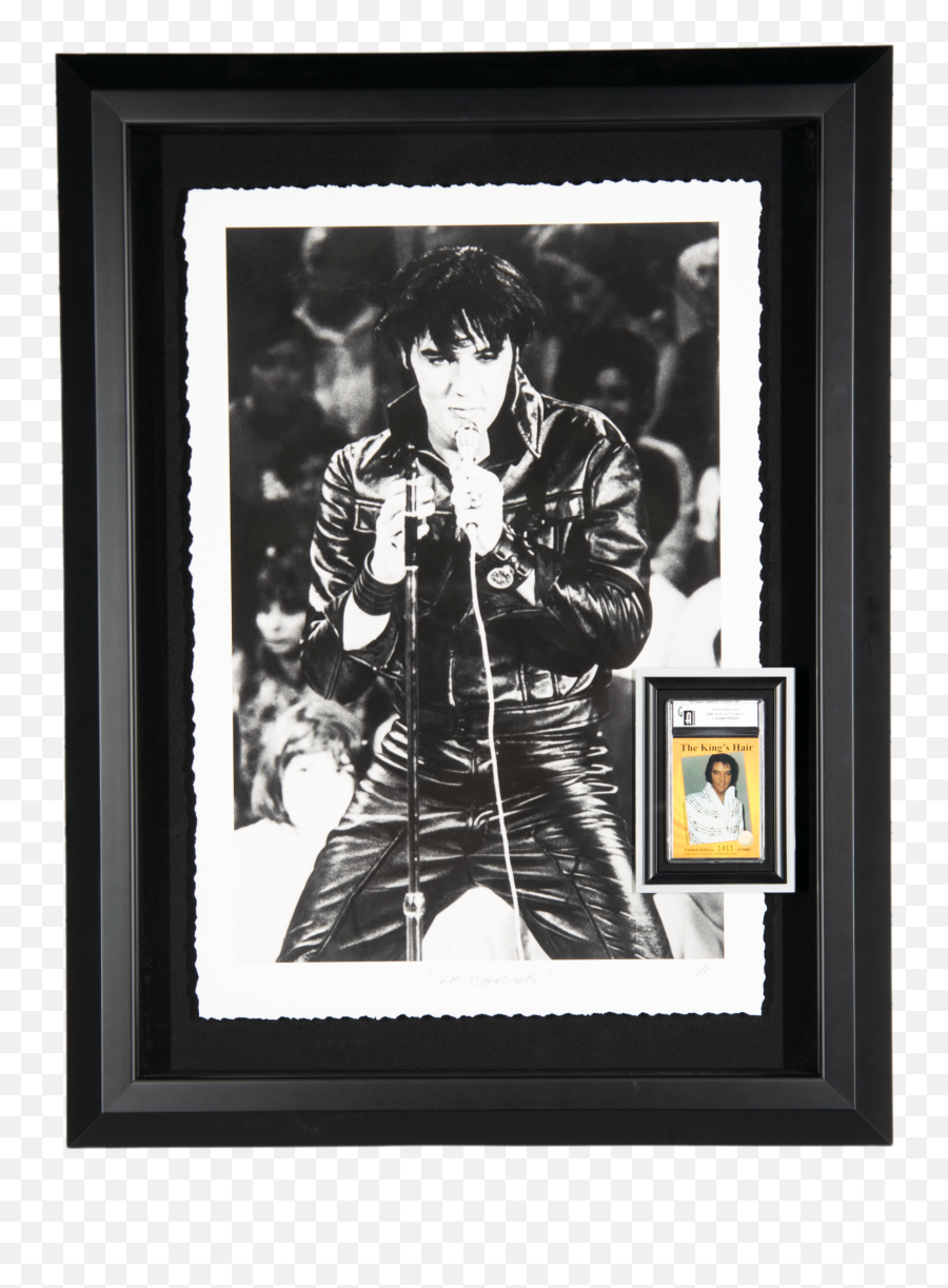 Elvis Presley The Kingu0027s Hair 1968 Comeback Framed Giclee - Poster Frame Png,Elvis Presley Png
