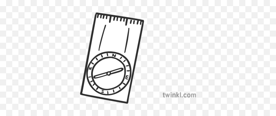 Walkers Compass Black And White Illustration - Twinkl Measuring Instrument Png,Walker Line Icon