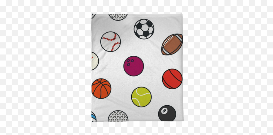 Plush Blanket Seamless Pattern Sports Balls Minimal Color - Sports Balls Png,Line Icon Set