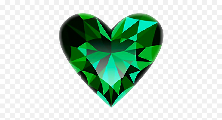 Download Hd Heart Green Emerald Gem - Green Diamond Heart Png,Gemstone Png