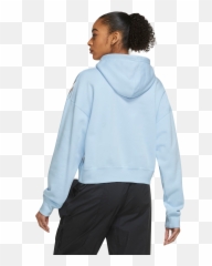 Jordan Womenu0027s Bluewhite Fleece Allover Printed Hoodie - Hooded png