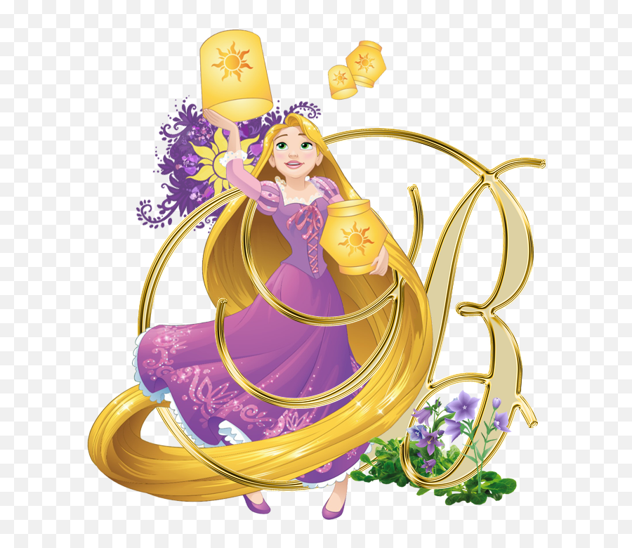 The Disney Princess Flower Alphabeth Part 1 - Disney Transparent Background Rapunzel Clipart Png,Disney Princess Icon