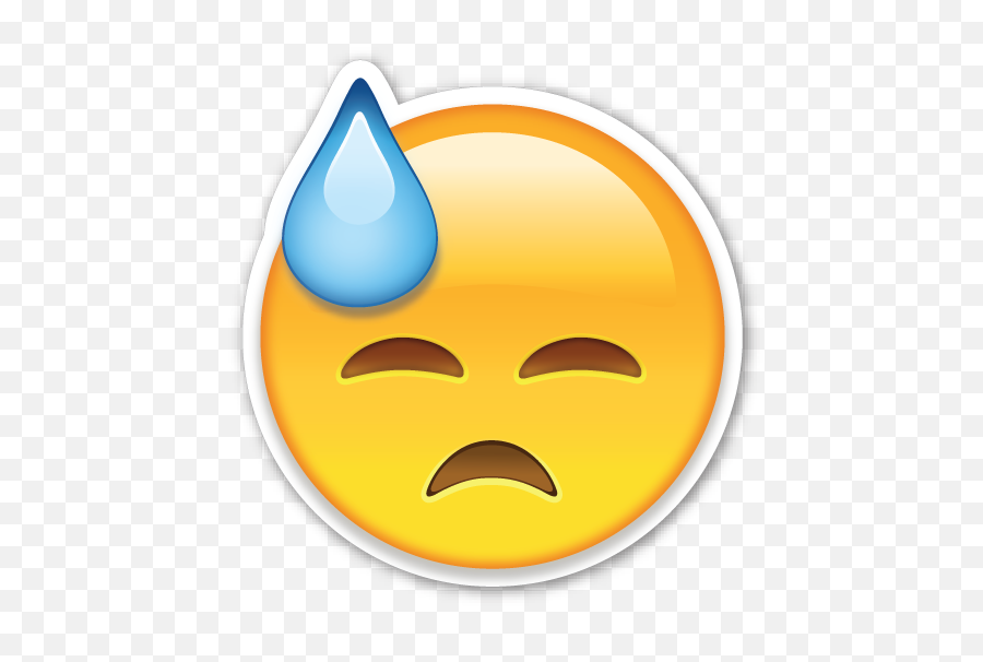 Face With Cold Sweat - Caritas Png De Whatsapp,Sweat Emoji Png