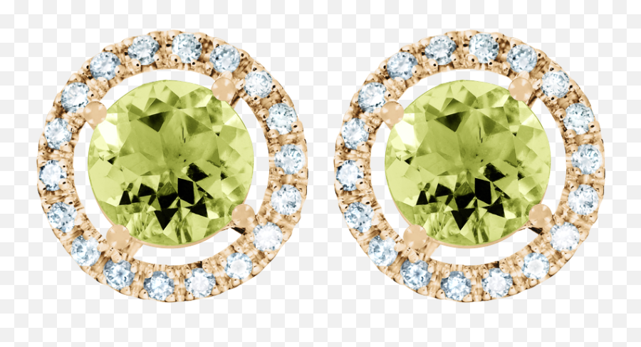 Stud Earrings Halo Peridot Green - Diamond Png,Peridot Png