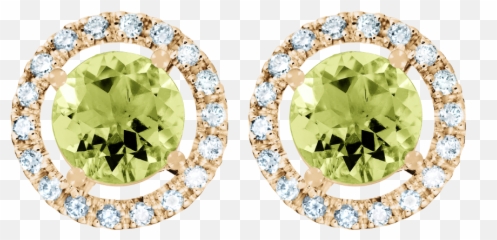 Stud Earrings Halo Peridot Green - Diamond Png,Peridot Png