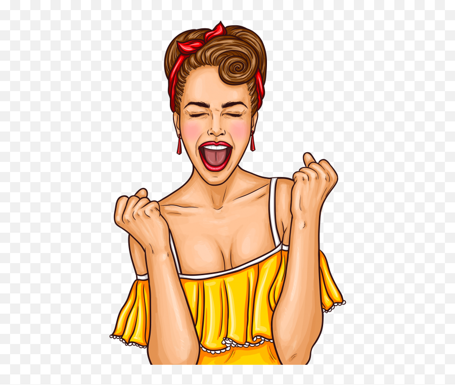 Excited Woman Png Image Free Download - Pop Art Girl Png,Excited Png