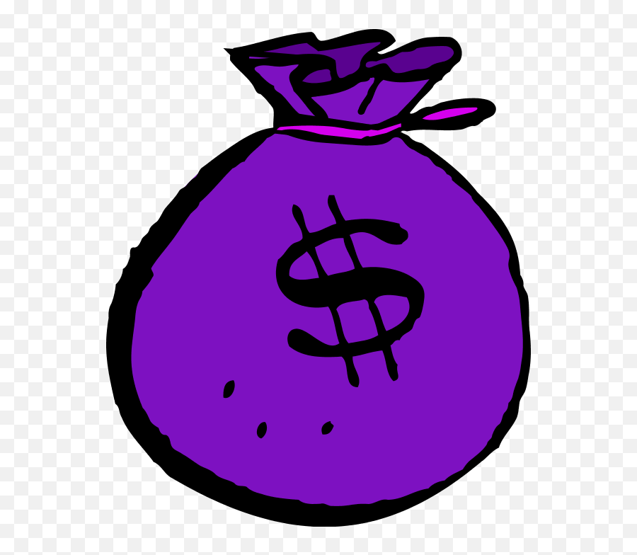 Download Money Clipart Purple - Cartoon Money Bag Png,Money Bag Transparent