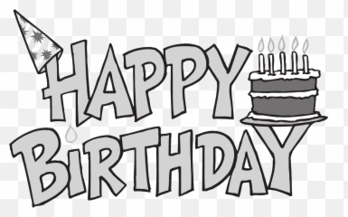 White Happy Birthday Clipart Black - And png