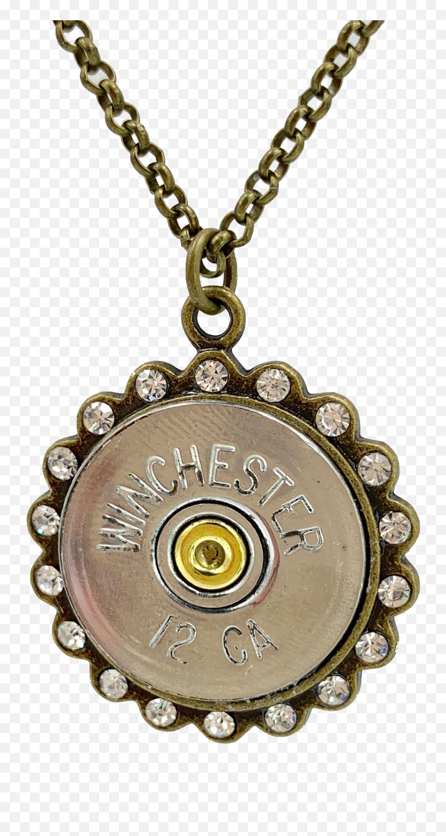 12 Gauge Brass Shotgun Necklace - Locket Png,Shotgun Shell Png