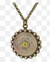 12 Gauge Brass Shotgun Necklace - Locket Png,Shotgun Shell Png