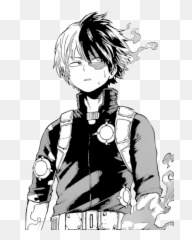 Free Transparent Cat Png Download - Todoroki Shoto Manga Cap,Black And White Anime Png