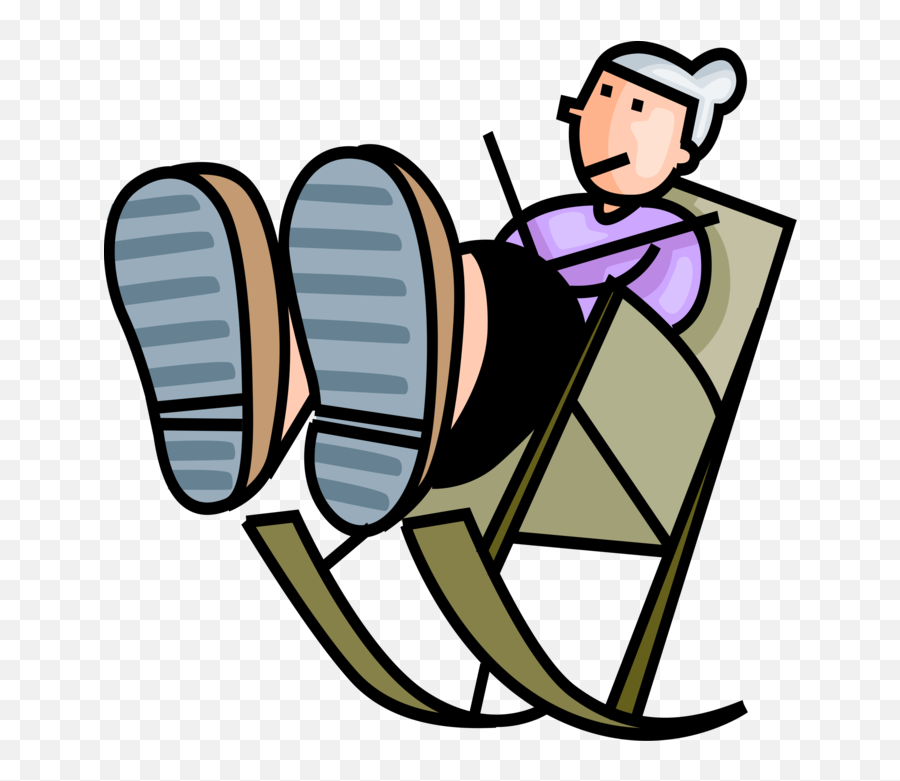 Vector Illustration Of Grandmother Granny Knits With - Cartoon Woman Knitting In Chair Png,Granny Png