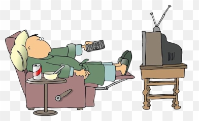 Cartoon Watch Png - Television Cartoon Clip Art Sick And Person Watching Tv