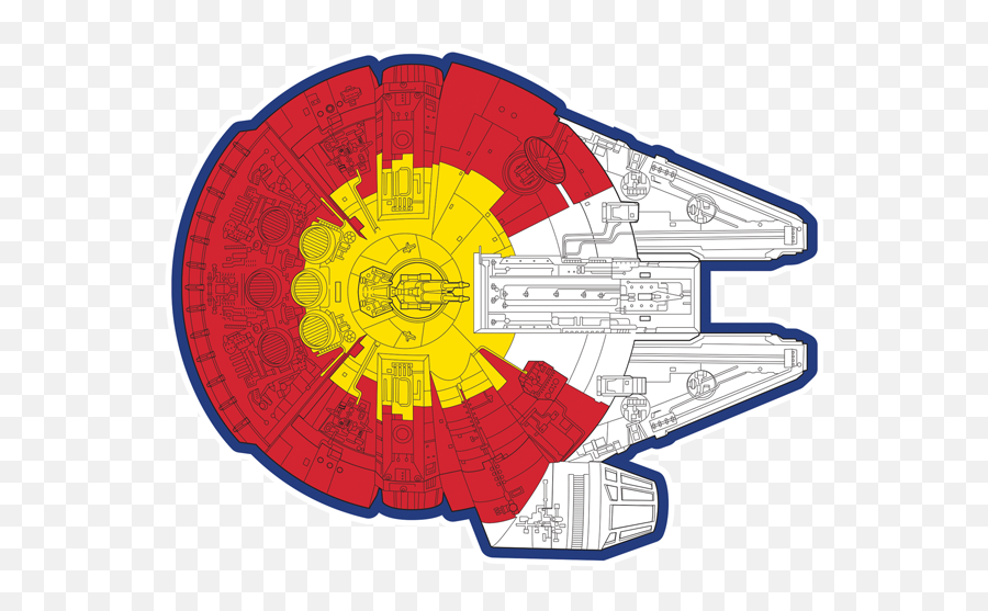 Colorado Millennium Falcon Sticker Flag - Illustration Png,Millennium Falcon Png