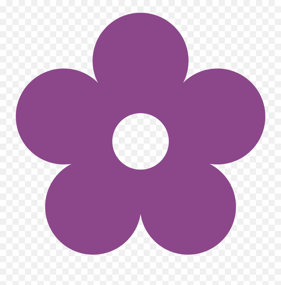 Clip Art Purple Flower - Bib Flower Aesthetic Png,Purple Flower Png