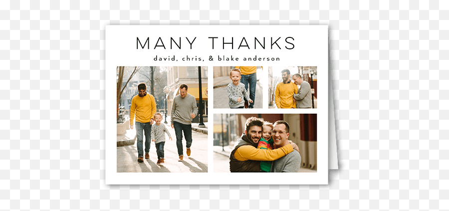 Standard Thank You 3x5 Folded Card By Yours Truly Shutterfly - Father Png,Shutterfly Png
