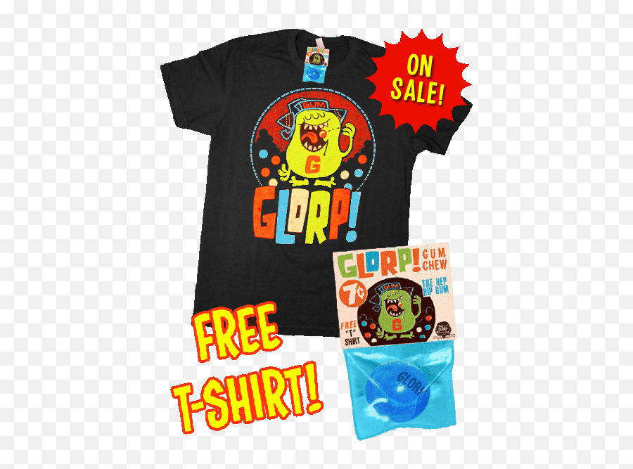 Glorp Gum Chew With Free Glorpball Machine Logo T - Shirt Short Sleeve Png,Gumball Logo