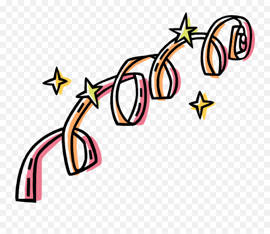 Vector Illustration Of Party Streamer Ribbon With - Streamers Clip Art Png,Streamers Transparent