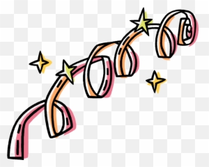 Vector Illustration Of Party Streamer Ribbon With - Streamers Clip Art png