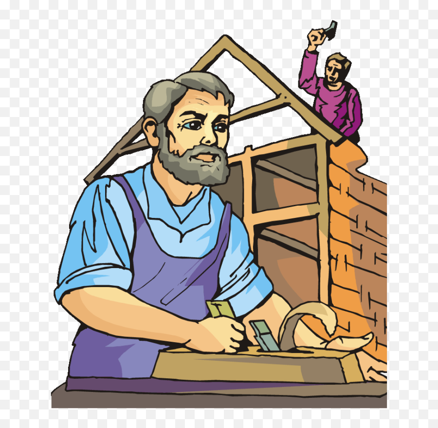 Download Hd Building A House Clipart - Carpenter Making Carpenter Making House Clipart Png,House Clipart Transparent