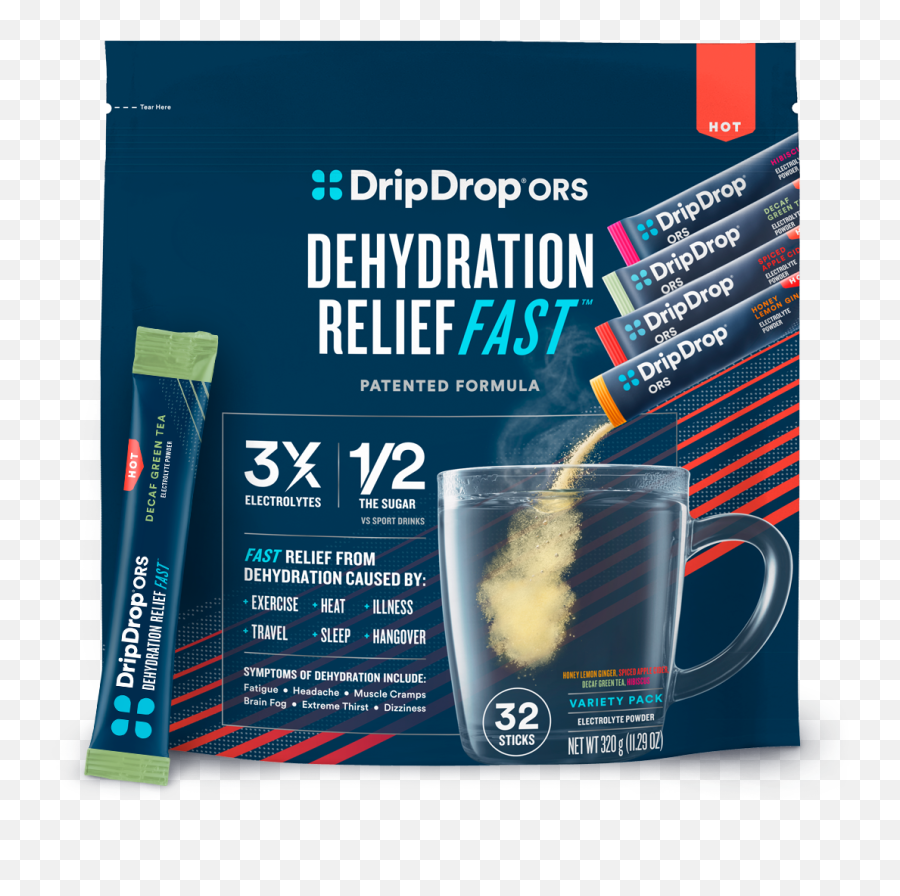 Dehydration Relief Fast For Cold Weather - Dripdrop Ors Dripdrop Electrolyte Powder Png,Dehydration Icon