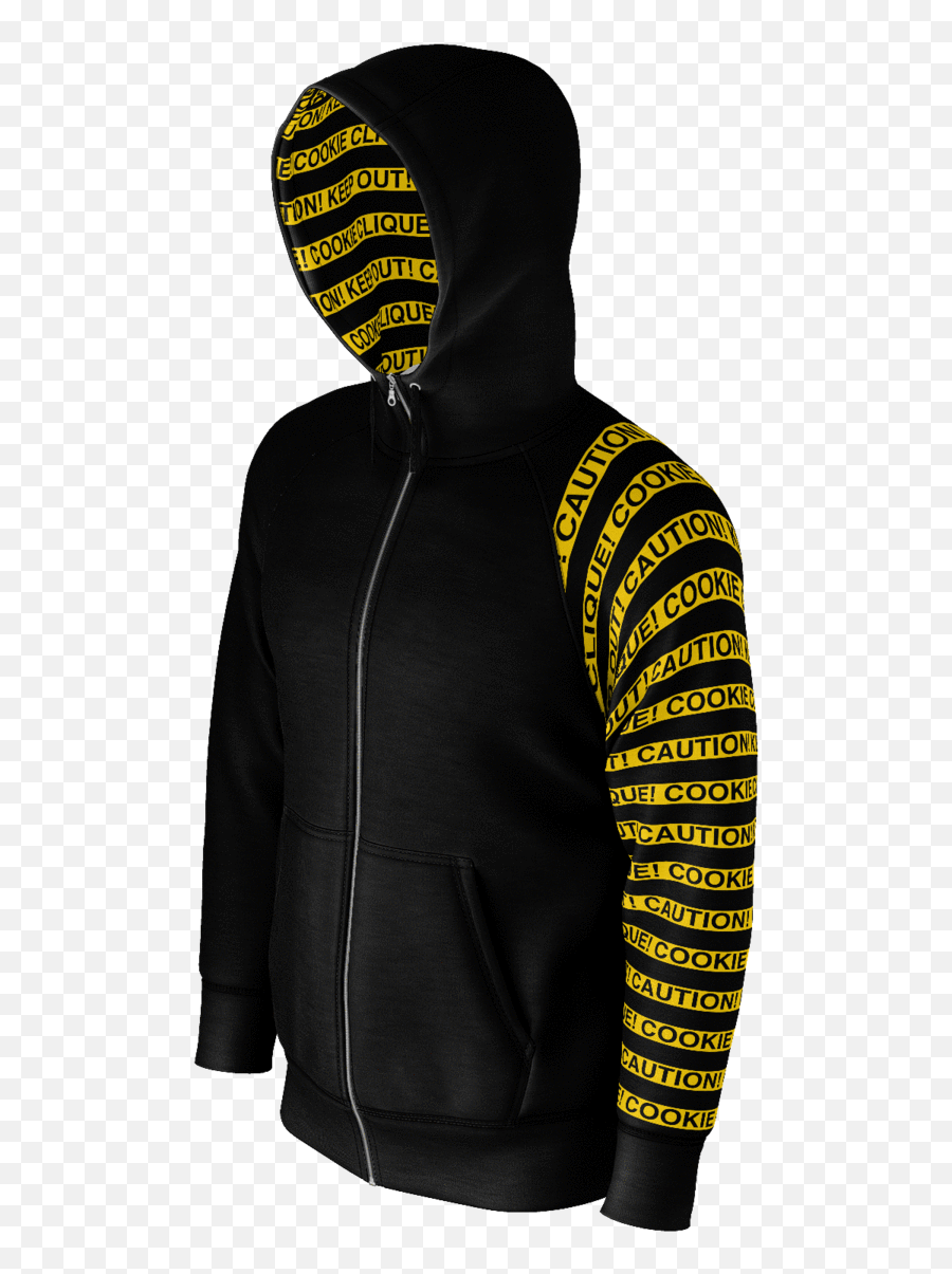Caution Tape Zip Hoodie - Hoodie Png,Caution Tape Transparent