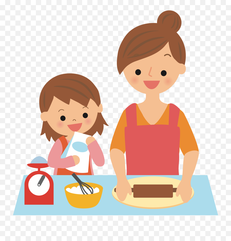 Baking With Mother Big Image Png - Baking With Mom Cartoon,Baking Clipart Png