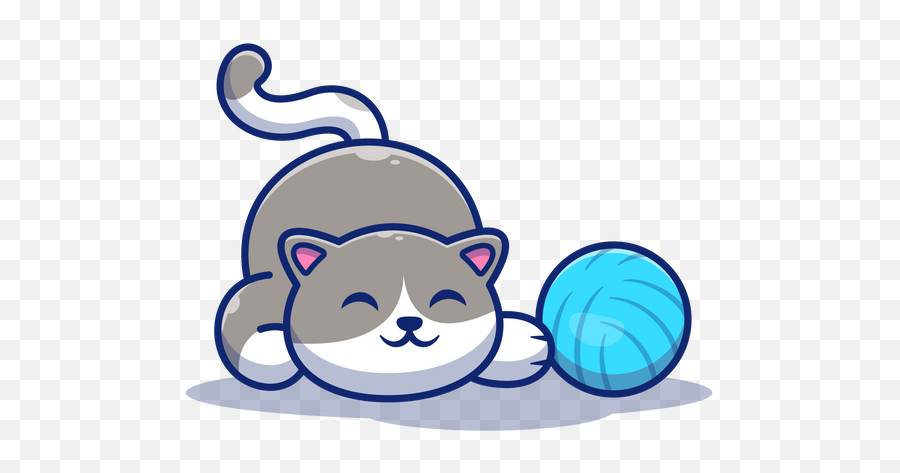Best Premium Cat Playing With Ball Illustration Download In - Cat Play Icon Png,Neko Icon Maker